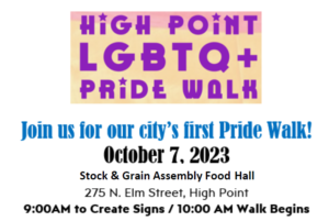 pride walk october 7, 2023, 9:00AM